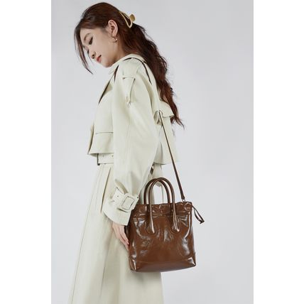 Song Cowhide Vintage Women Handbag Brown