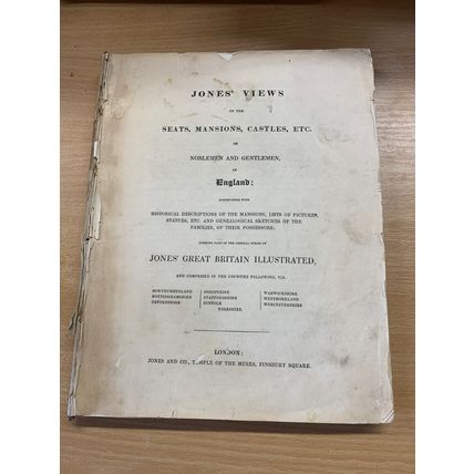 ANTIQUE "JONES' VIEWS OF THE SEATS MANSIONS CASTLES OF NOBLEMEN" BOOK (P5)