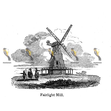 Fairlight Mill, Near Hastings, Sussex, England, 1840, MODERN REPRODUCTION