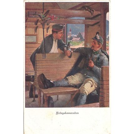 Kriegskamaraden Injury Hospital Red Cross WW1 Sent By Soldier Postcard