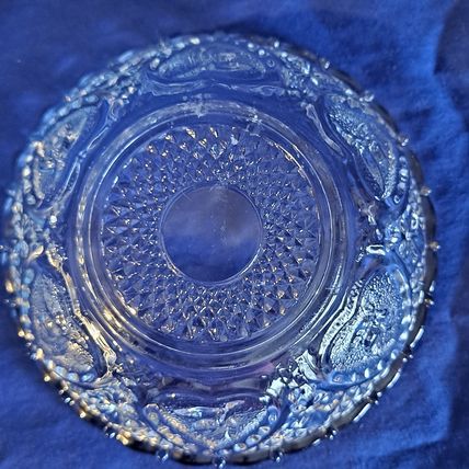 KIM Indonesia GLASS CANDY JAR Bowl Dish KIG Nut Hearts Roses Fleur De Lis