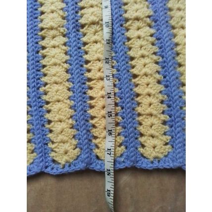 Brand New Crochet Doll Blanket Lavender & Lemon Stiped
