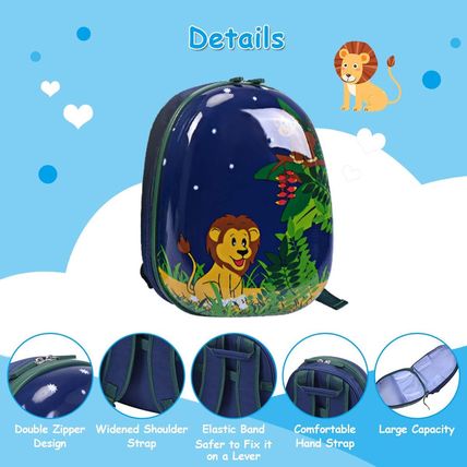 HONEY JOY Kids Luggage, 12" Toddler Backpack & 16" Travel Suitcase with Wheels,