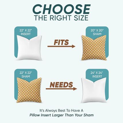 Pillowflex Synthetic down Alternative Pillow Inserts for Shams - Comfy Pillows f