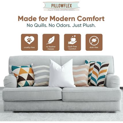 Pillowflex Synthetic down Alternative Pillow Inserts for Shams - Comfy Pillows f
