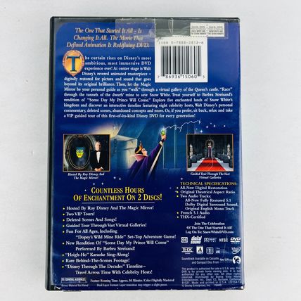 Walt Disney Snow White and the Seven Dwarfs DVD Special Platinum Edition OG Anim