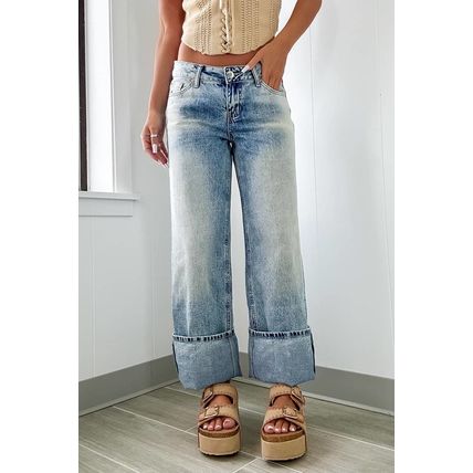Myosotis High Rise Button Zip Fly Medium Wash Jeans