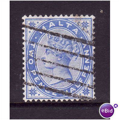 Malta 1885 sg25 2 1/2d Bright Blue fine used