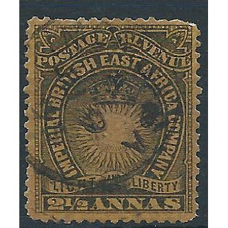 British East Africa 1891 SG7 2 1/2a Black/Yellow Good/Fine Used....