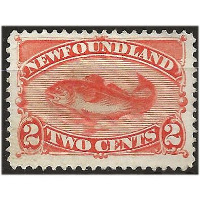 Newfoundland 1887 SG51 2c Orange Vermillion Mint No Gum . ..