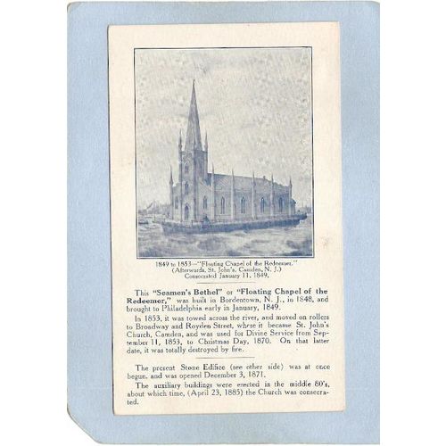 New Jersey Camden Floating Chapel Of The Redeemer Afterwards St Johns Chur~3651