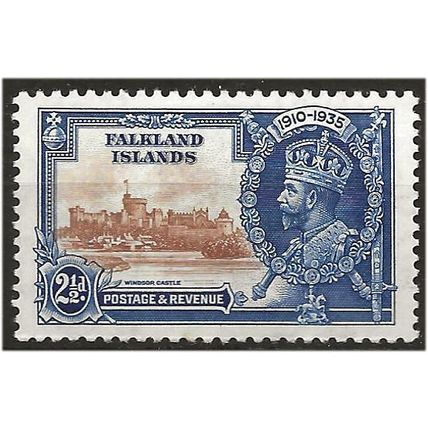 Falkland Islands 1935 SG140 2 1/2d Brown & Dp Blue S Jubilee Mounted Mint . .. .