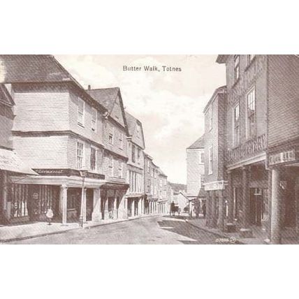 Totnes Butter Walk Devon Shops Street Antique Postcard