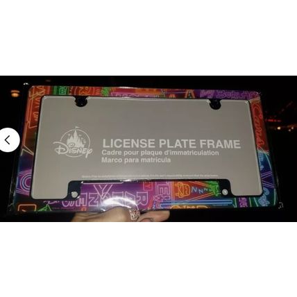 CALIFORNIA ADVENTURE CARS LAND CARS NEON LIGHTS LICENSE PLATE FRAME HOLDER~NEW~