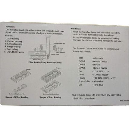 Rockler Template Guide Kit with Seven Different Template Guides