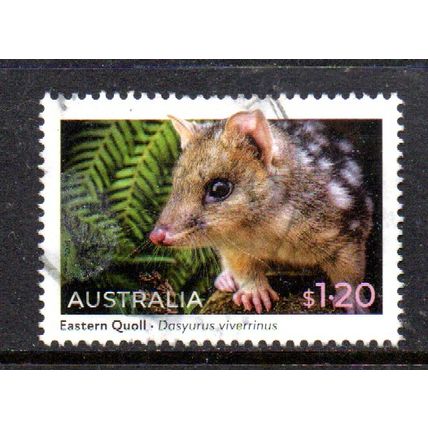 AUSTRALIA: 2023 NATIVE ANIMALS, $1.20 EASTERN QUOLL USED SHEET STAMP. 026/027