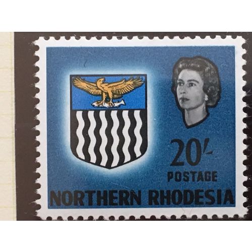 Northern Rhodesia QEII 1963 20s Blue Unmounted Mint NHM SG 88 Stamp Arms postage