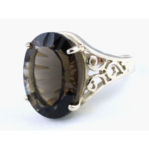 Smoky Quartz, 925 Sterling Silver Ladies Ring, SR049