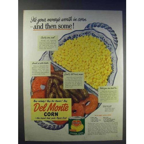 1950 Del Monte Corn Ad - Your Money's Worth