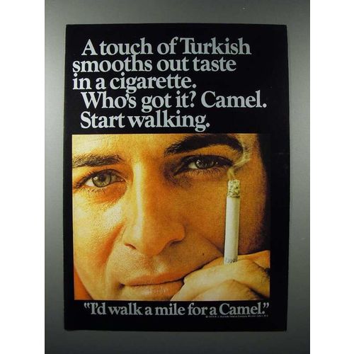 1970 Camel Cigarette Ad - A Touch of Turkish