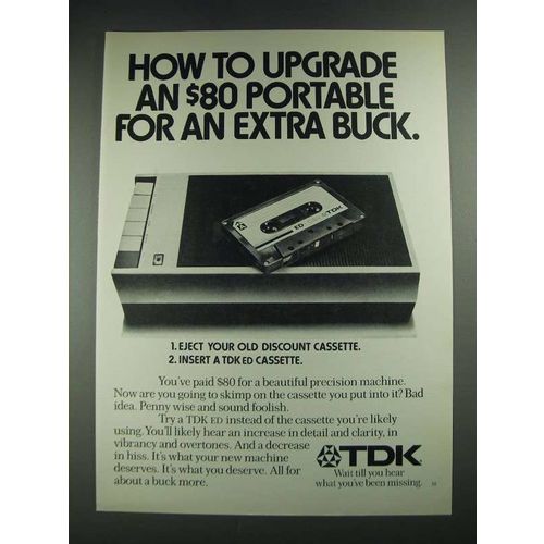 1975 TDK ED Cassette Ad - How to Upgrade an $80 Portable