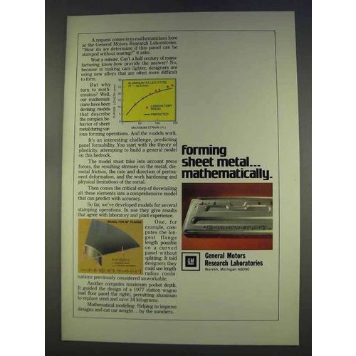 1977 General Motors Ad - Forming Sheet Metal