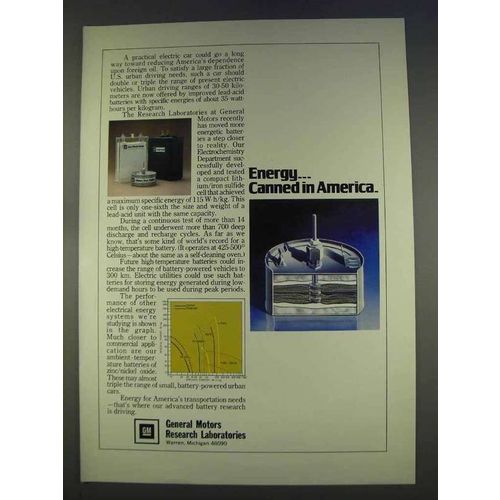 1977 General Motors Ad - Energy Canned in America