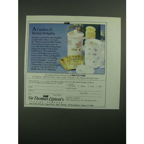 1987 Sir Thomas Lipton Herbal Tea Ad - A Garden of Herbal Delights