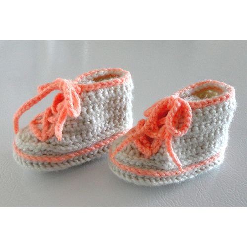 Baby girl booties #B012 crochet converse trainers tennis shoes 0-12 months