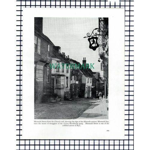 (7717) Rye Sussex Mermaid Street Watchbell Street - 1957 Book Print