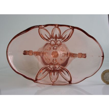 Stolzle Art Deco Pink Glass Vase.