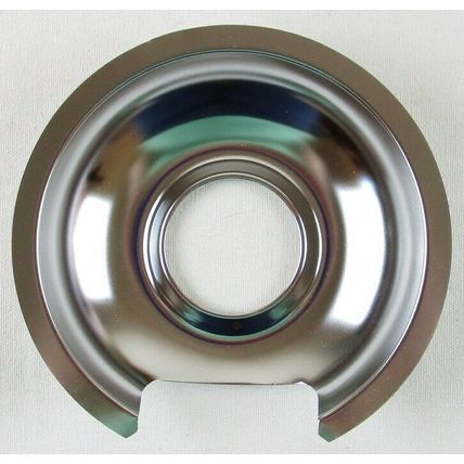 NEW Set of 6 Round Metal Gas Burner Drip Pans, 6-3/8" Diameter, Unbranded