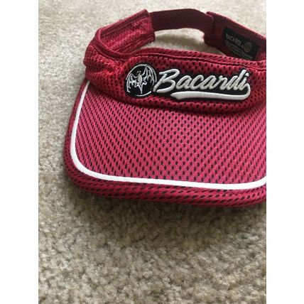 BACARDI Adult Adjustable Strapback Sun Visor Hat Cap Summer Tennis Beach