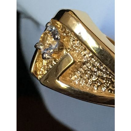 Man's Ring 18K HGE Gold Plate with Accent #380 USA Seller