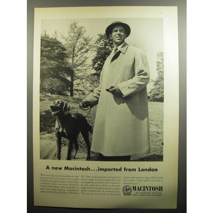 1951 Macintosh Raincoat Ad - A new Macintosh imported from London