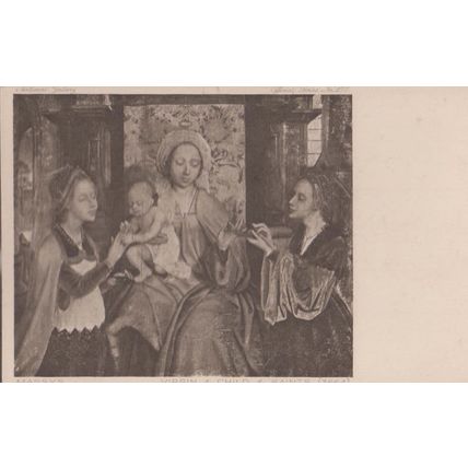 Massys Virgin & The Child Saints Old London National Gallery Painting Postcard