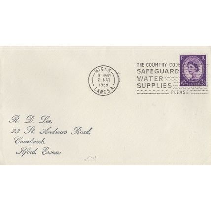 Wigan Water Supplies 1968 Cover Postal History Souvenir