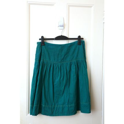 H&M Green 100% Cotton Skirt Fully Lined Size Medium EUR 42
