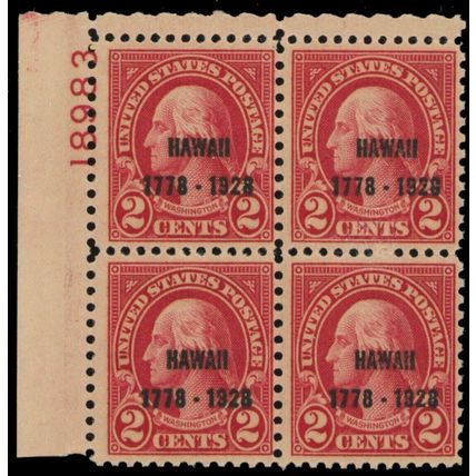 647, Mint NH 2¢ Plate Block of Four Stamps CV $180.00 - Stuart Katz