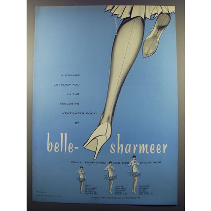 1955 Belle-Sharmeer Stockings Ad - A cooler lovelier you