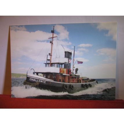 STEAM TUG BOAT 'CHALLENGE' unused postcard Dunkirk Little Ships Restoration =