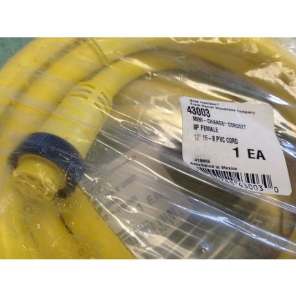 new BRAD HARRISON 43003 DANIEL WOODHEAD,600VOLT 7AMP,MINI CHANGE CORDSET 20,SH