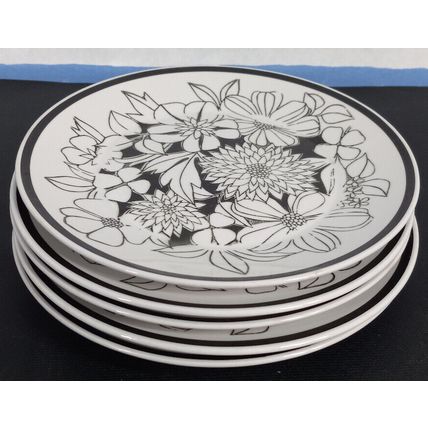 Vintage Pristine 1960's A2037 Set of 5 Salad Plates Mikasa Cera-Stone Made Japan