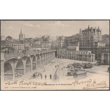 Lausanne et le Grand Pont, 1904 - Charnaux Frères CPA