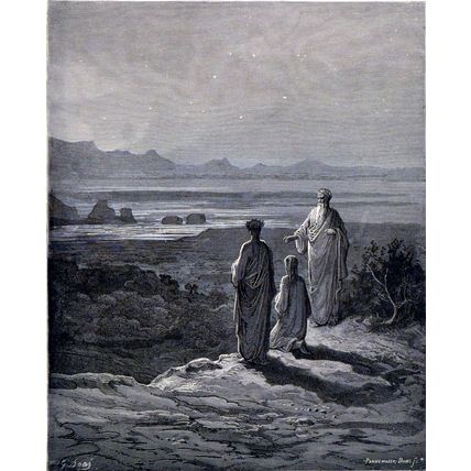 DANTE, VIRGIL, AND CATO OF UTICA 1885 Gustave Doré ANTIQUE ENGRAVING