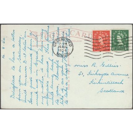 Buckingham Palace and the Queen Victoria Statue, London, 1954 - RP Postcard