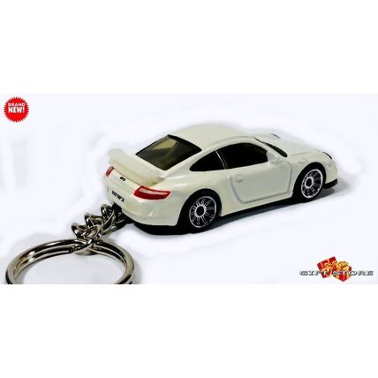 HTF RARE KEYCHAIN WHITE PORSCHE™ 911 GT3 RS NEW CUSTOM Ltd Ed GREAT GIFT
