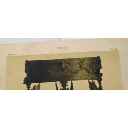 Roma: Tripode, altar o mueble para ceremonias religiosas - litho ca 1890 J Aleu