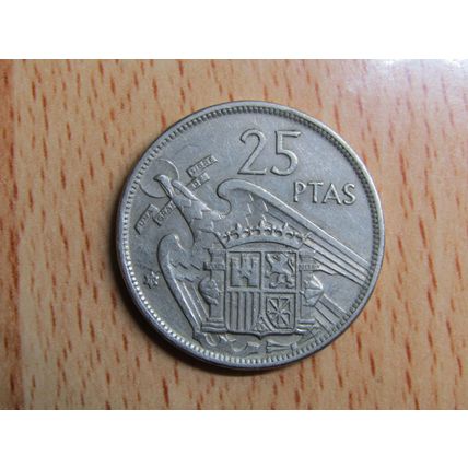 Spain 1970 Franco 1957-1970* 25 Peseta Coin