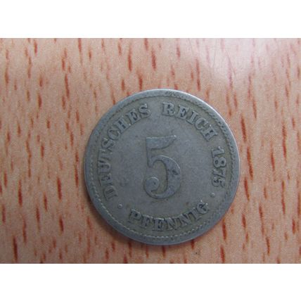 1875fa 5 Pfennig Germany Empire Coin